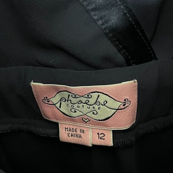 Phoebe Couture Navy Empire‎ Waist Surplice Neckline Pleated Bottom Dress Size 12 - Picture 6 of 14